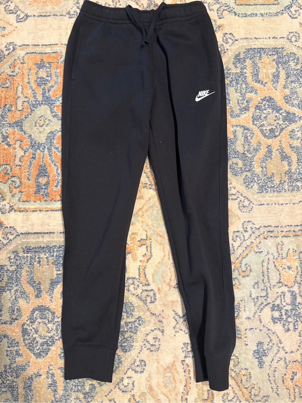 Nike Black Sweatpants/Joggers with White Swoosh Logo